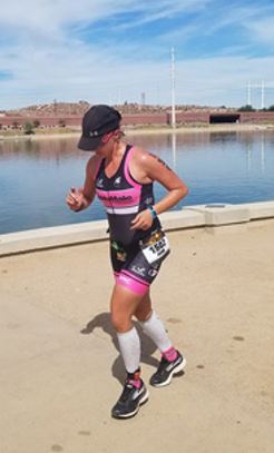 Jamie Lafavor competing in the ironman 70.3 Tempe